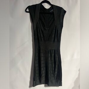 French Connection Black Cap Sleeve Mini Dress